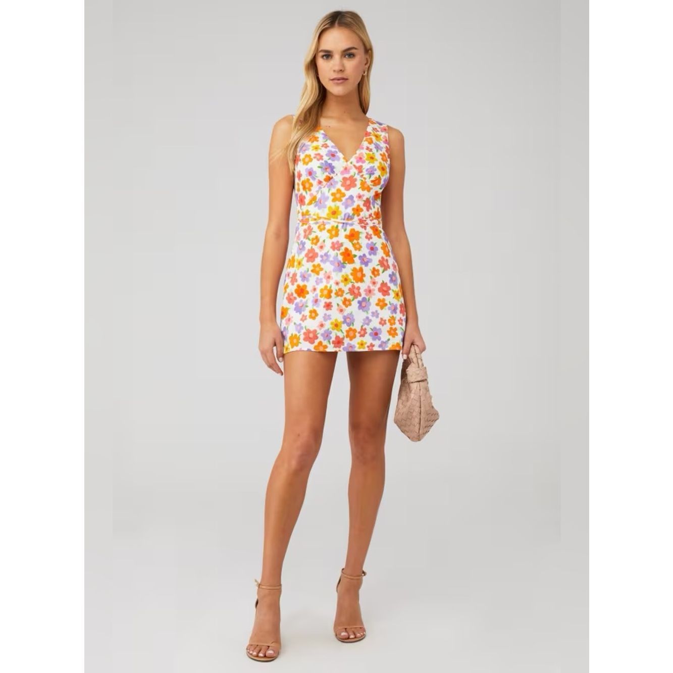 Peppermayo Women's Monday Margs Floral Linen Blend Mini Dress In Blooming Size 2